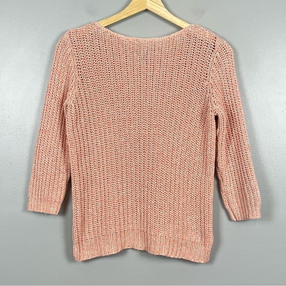Lauren Ralph Lauren Sweaters - Lauren Ralph Lauren 100% cotton peach loose knit 3/4 sleeve sweater, medium.